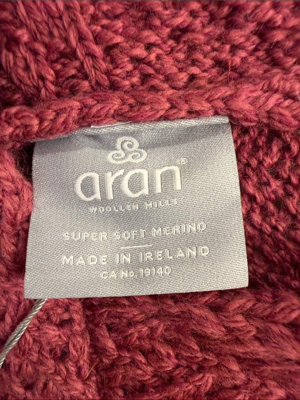 Aran Raspberry Cable-Knit Poncho Sweater - Picture 4 of 4